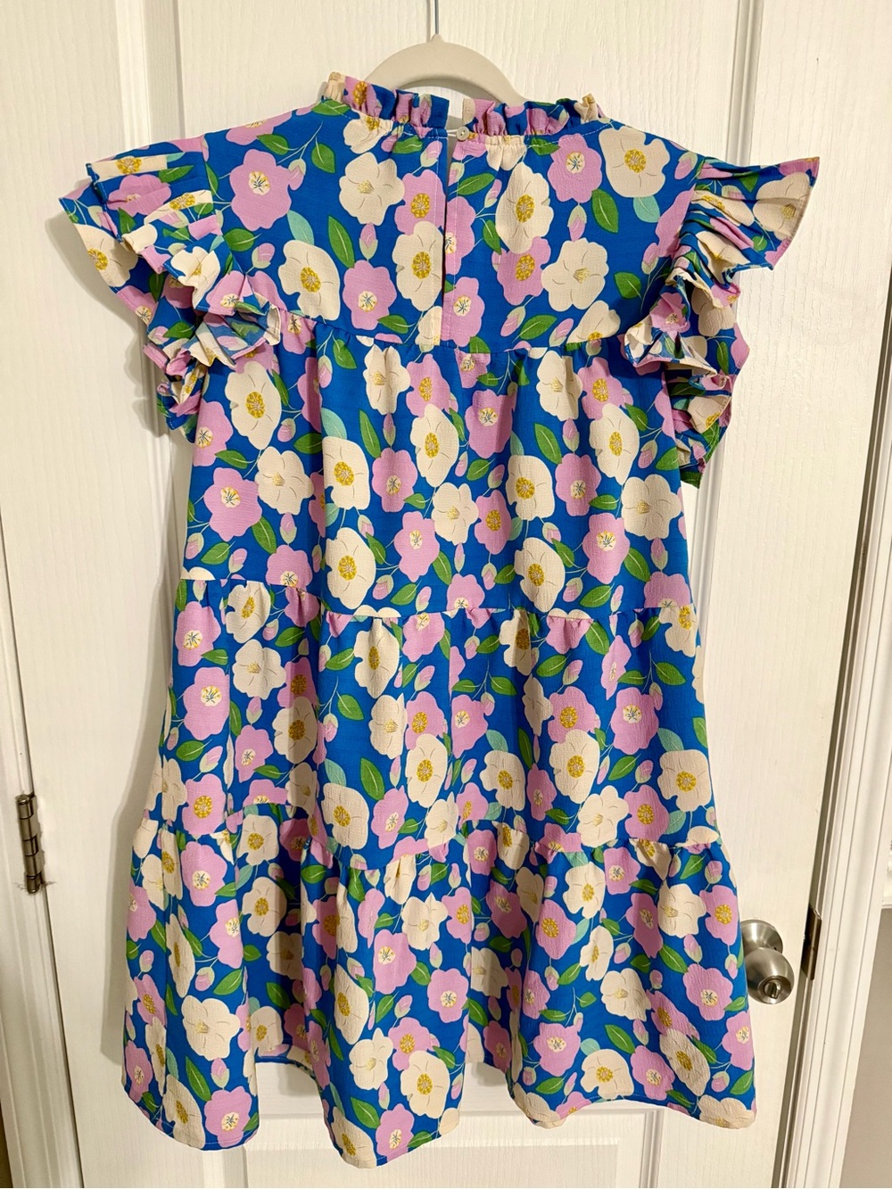 Women’s Floral Ruffle Sleeve Dress - Picture 2 of 2